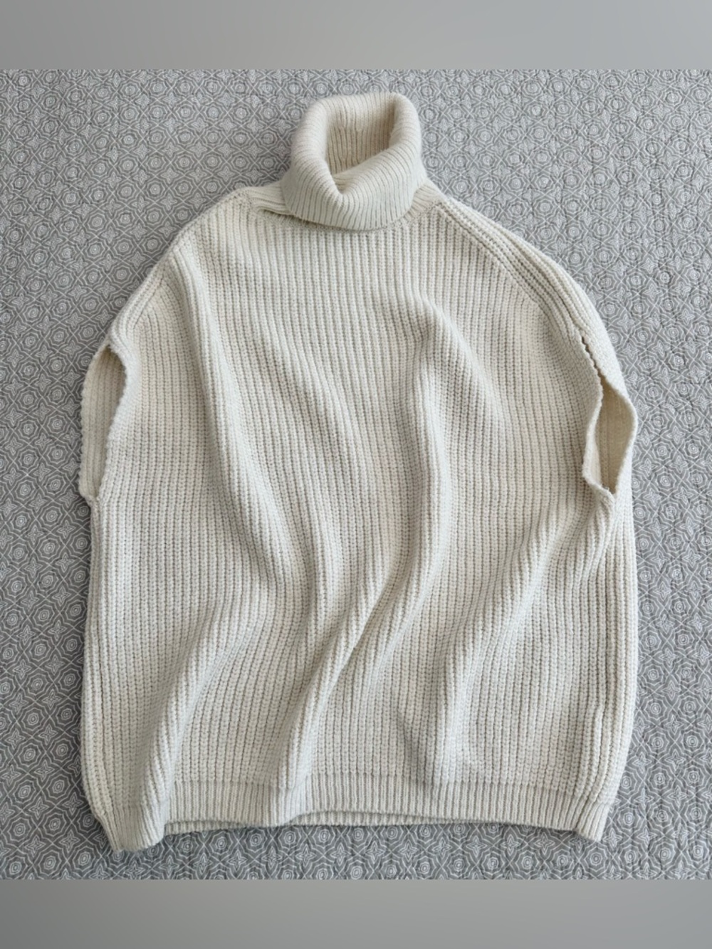 NA-KD High Neck Knitted Sweater Vest Sleeveless Turtleneck Oatmeal Size S